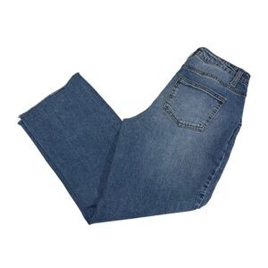 Motherhood Maternity Bootcut Jeans Blue Medium Wash Raw Hem Size XS Side Panel
